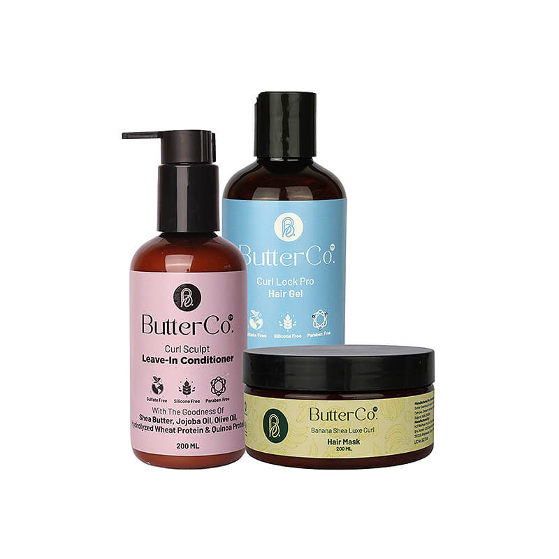 ButterCo. The Curl Perfection Set Combo (Leave-in-Conditioner + Hair Gel + Curl Hair Mask) Combo